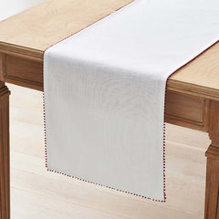 Pom Fringe Table Runner - Red, 16 in. x 108 in.