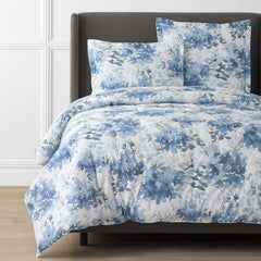 Floral Grove Premium Smooth Wrinkle-Free Sateen Comforter - Dusty Blue, King/Cal. King