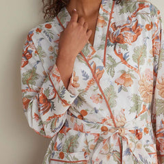 Printed Voile Women's Kimono Robe - Wild Bloom, M/L