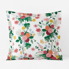 Dahlia Classic Cool Cotton Percale Sham - White Multi, Euro