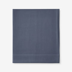 Luxe Ultra-Cozy Cotton Velvet Flannel Flat Bed Sheet Slate Blue, Deep Pocket King