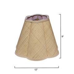 Raffia Scalloped Lamp Shade - Natural, Small