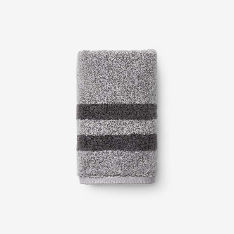 Mirage Aegean Cotton Reversible Stripe Hand Towel - Slate Gray