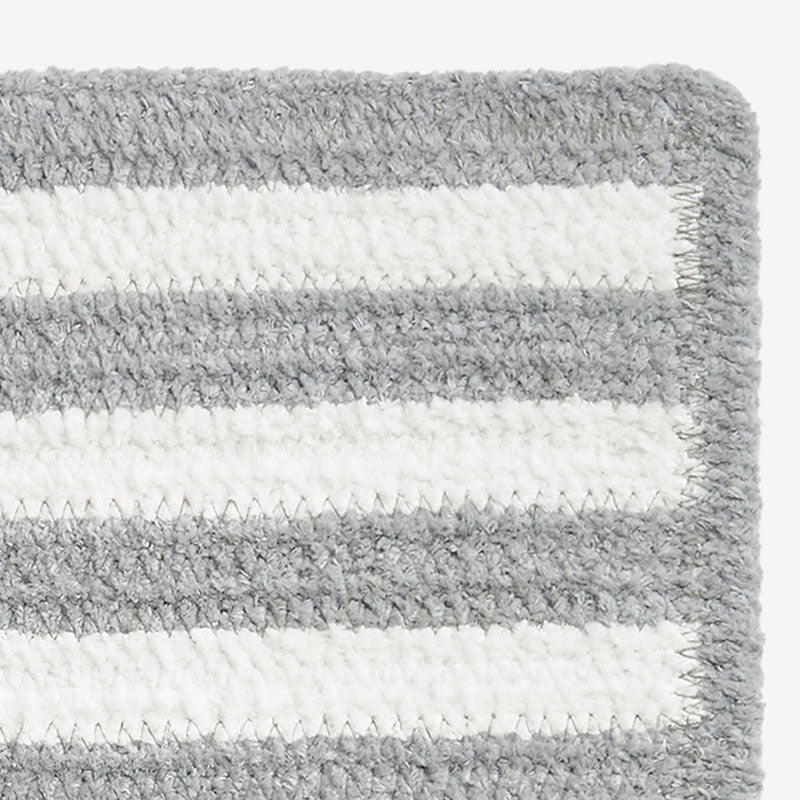 Chenille Border Stripe Handwoven Reversible Rug - Gray, Swatch