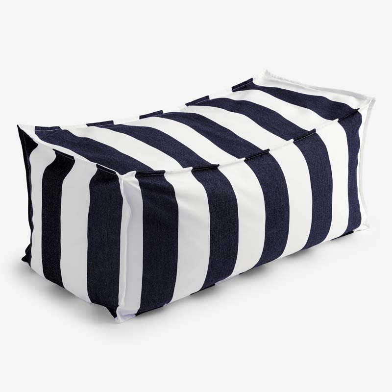 Indoor/Outdoor Pouf - Cabana Midnight, Large
