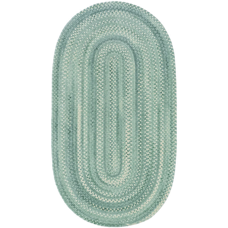 Bambini Braided Chenille Rug - Aqua, 4' x 6' Oval