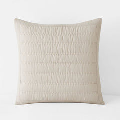 Premium Breathable Washed Linen Solid Quilted Sham - Linen, Euro
