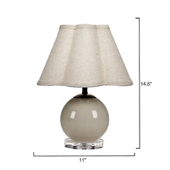 Handblown Glass Table Lamp - Taupe