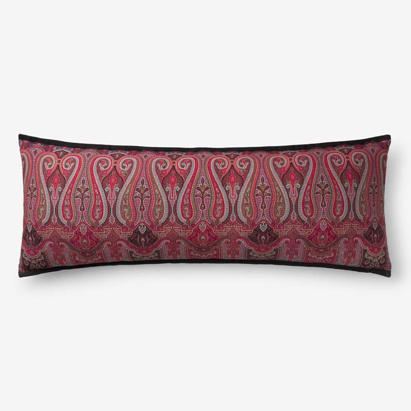 Aadrika Decorative Lumbar Pillow Cover - Red, 14 in. x 40 in.