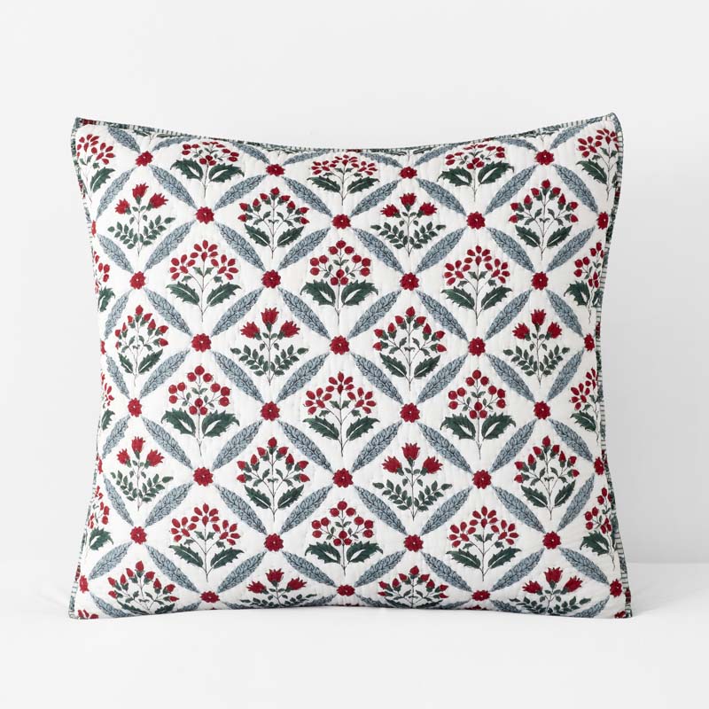 Elderberry Reversible Quilted Sham - White, Euro