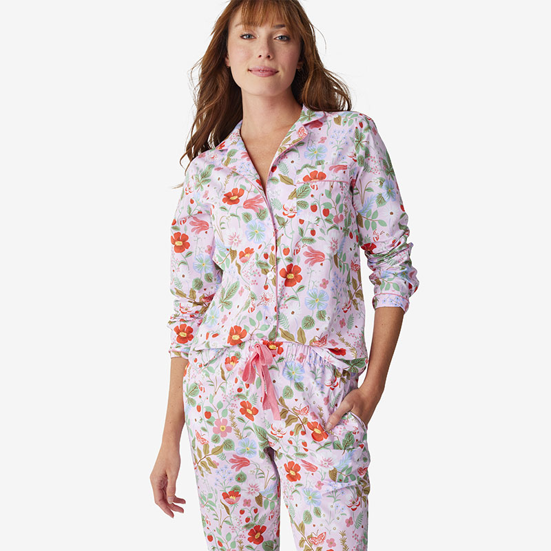 Poplin Women's Pajama Set - Strawberry Fields, L