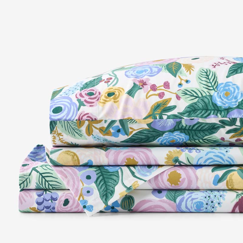 Garden Party Classic Cool Cotton Percale Bed Sheet Set - Lilac, Twin