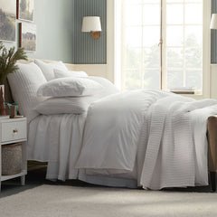 Premium Smooth Supima® Cotton Wrinkle-Free Sateen Fitted Bed Sheet - White, Deep Pocket Cal. King