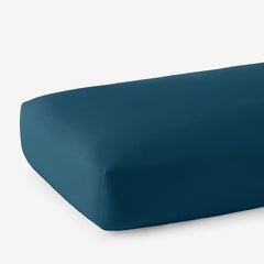 Premium Ultra-Cozy Cotton Velvet Flannel Fitted Bed Sheet - Dark Teal, Queen
