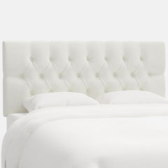 Park Tufted Textured Linen Headboard - White, Twin