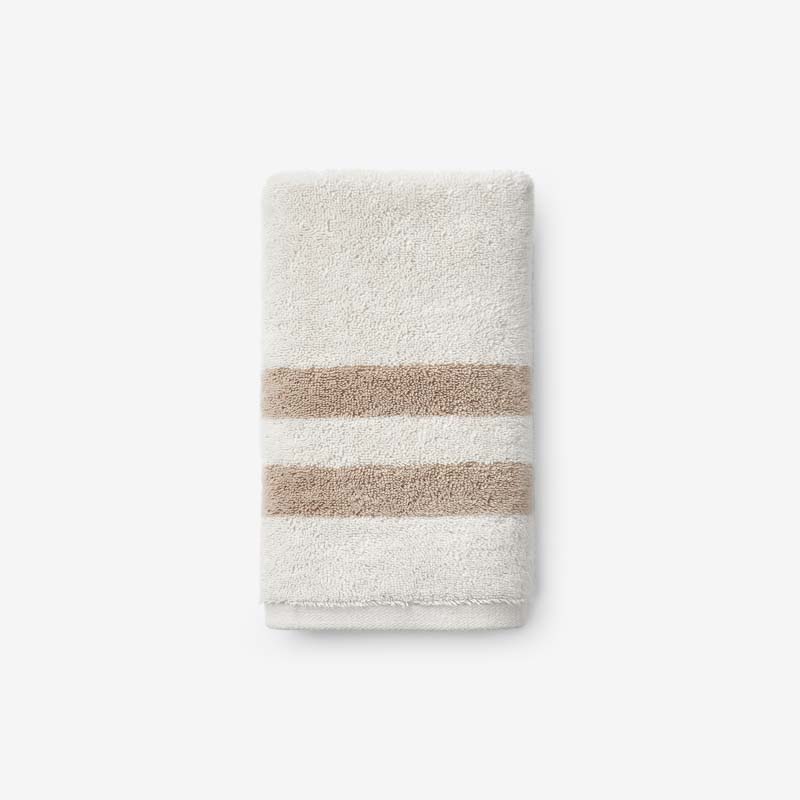 Mirage Aegean Cotton Reversible Stripe Hand Towel - Ecru
