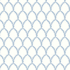 Laurel Traditional Wallpaper - Blue, Swatch
