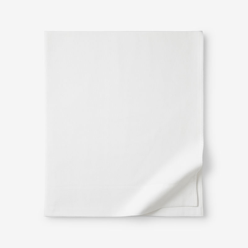 Classic Ultra-Cozy Cotton Velvet Flannel Flat Bed Sheet - White, Queen