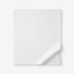 Classic Ultra-Cozy Cotton Velvet Flannel Flat Bed Sheet - White, Queen