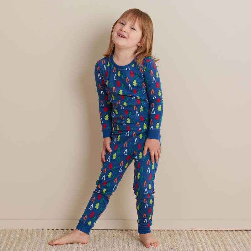 Family Printed Peruvian Cotton Kid's Pajama Set - Holiday Trees, 5