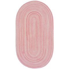 Bambini Braided Chenille Rug - Pink, 4' x 6' Oval