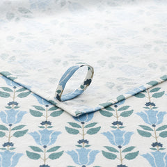 Mix & Match Printed Cotton Tea Towels, Set of 2 - Teal Blue