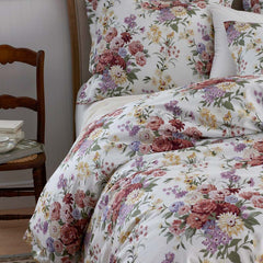 Nature's Bouquet Classic Smooth Sateen Fitted Bed Sheet - Cream Multi, Full