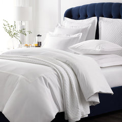 Hewett Luxe Smooth Egyptian Cotton Sateen Duvet Cover - White, Full/Queen