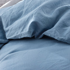Premium Breathable Relaxed Linen Sham - Shadow Blue, Euro
