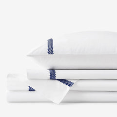 Hewett Luxe Smooth Egyptian Cotton Sateen Bed Sheet Set - Blue, King