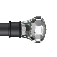 Facets Finial and 1" diameter Rod Set - Black, 48"