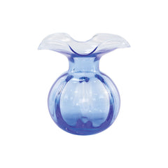 Hibiscus Glass Fluted Vases - Blue, Small