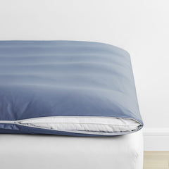 Classic Smooth Wrinkle-Free Sateen Mattress Topper Cover - Infinity Blue, Twin XL