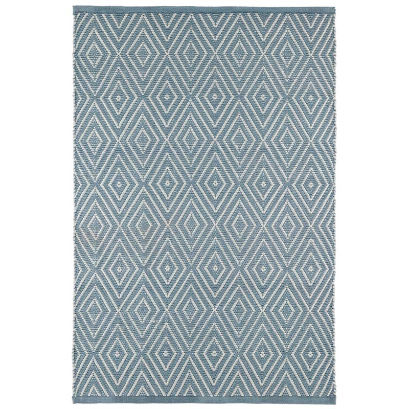 Diamond Handwoven Indoor/Outdoor Rug - Slate Blue, 2' 6" x 8' Runner