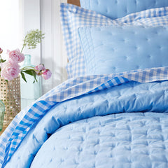 Pintuck Quilted Sham - Blue, Euro