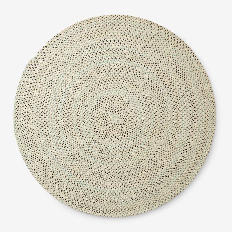 Dramatic Static Reversible Braided Rug - Blue, 7' 6" x 7' 6" Round