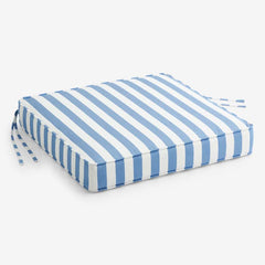 Replacement Boxed Edge Chair Cushion - Narrow Stripe Air Blue, 20 in. x 20 in.