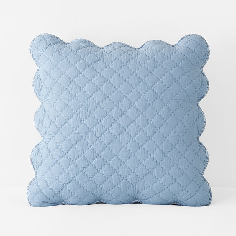 Scallop Quilted Sham - Blue Sea, Euro