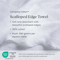 Scalloped Edge Bath Sheet - Light Blue