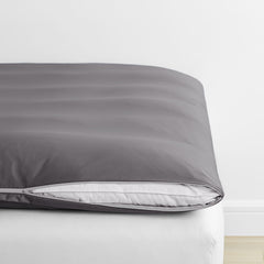 Classic Smooth Wrinkle-Free Sateen Mattress Topper Cover - Stone Gray, Full