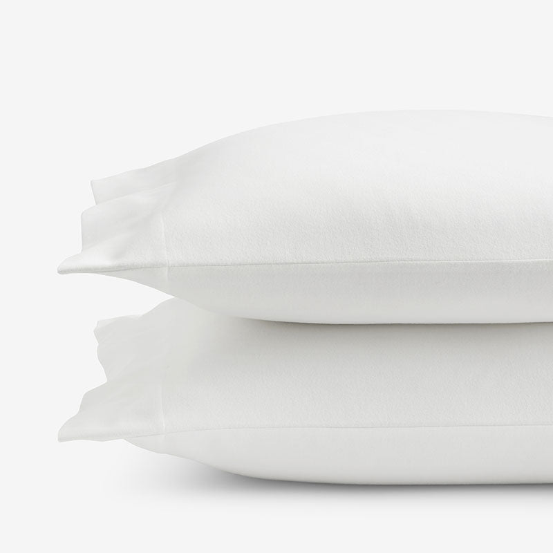 Classic Ultra-Cozy Cotton Velvet Flannel Pillowcase Set - White, King