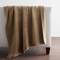 Cotton/Acrylic Fleece Throw - Gold