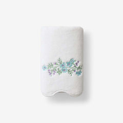 Embroidered Scallop Hand Towel - Flower