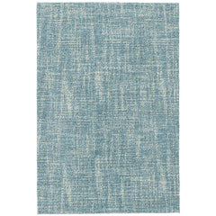 Crosshatch Hand Hooked Wool Rug -  Aegean Blue, 3' x 5'