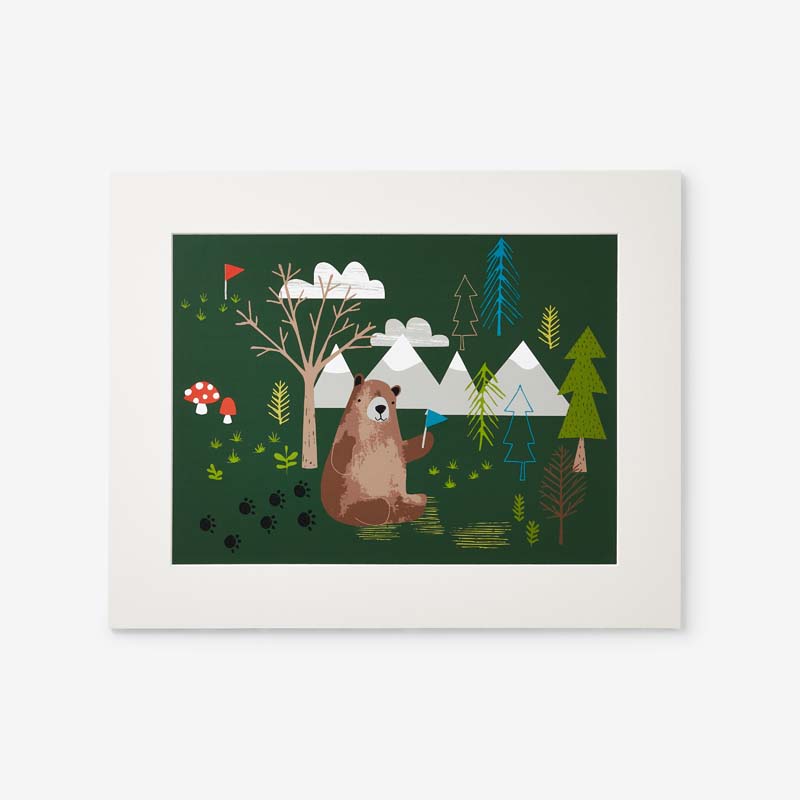 Bear Camp Wall Art - Green