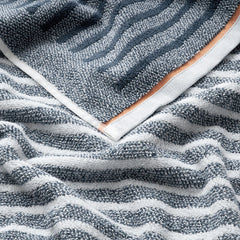 Mélange Stripe Reversible Cotton Hand Towel - Smoke Gray
