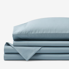 Classic Smooth Wrinkle-Free Sateen Bed Sheet Set - Blue Shale, Twin XL