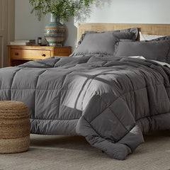 Classic Cool Cotton Percale Comforter - Graphite, King/Cal King