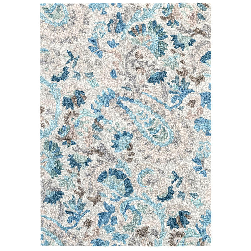 Ines Hand  Hooked Wool Rug - Blue, 6' x 9'