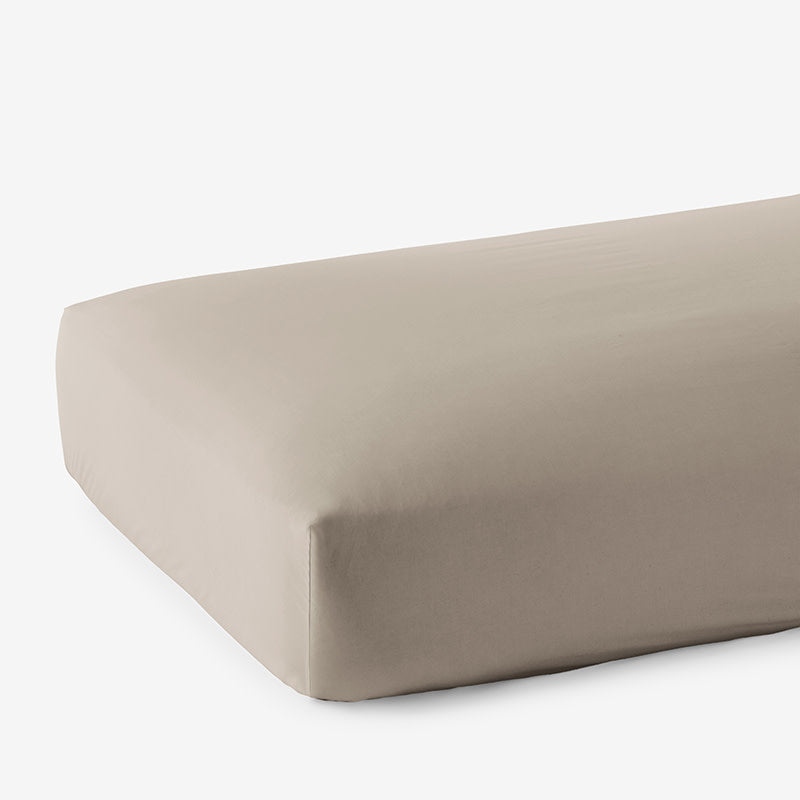 Premium Smooth Supima® Cotton Wrinkle-Free Sateen Fitted Bed Sheet - Light Birch, Deep Pocket Cal. King